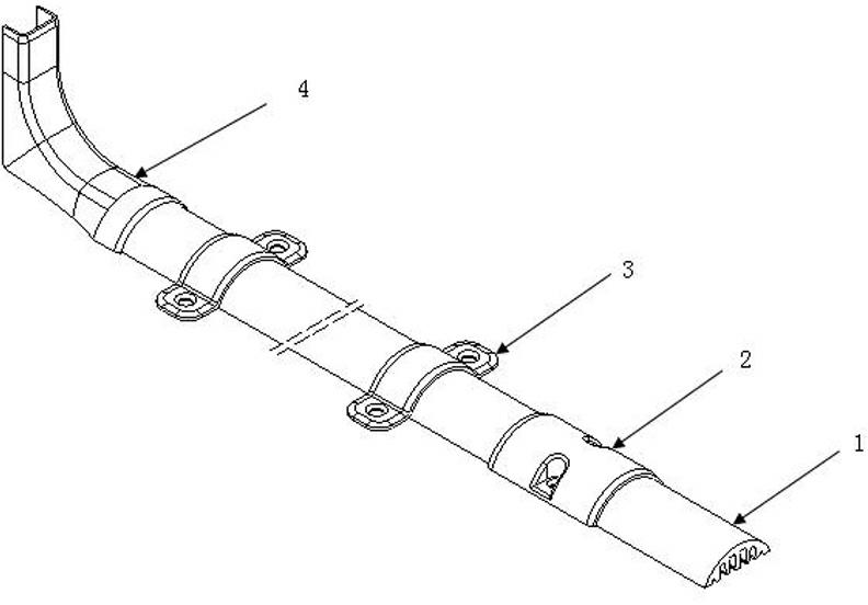 Ground cabling trough for bow-type optical cables