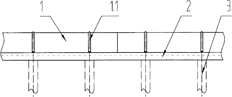 Bamboo handrail and production process thereof