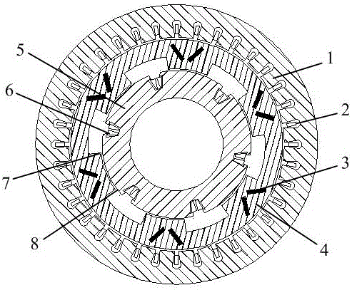 Permanent magnet-magnetic resistance radial magnetic-flux compound double-rotor motor