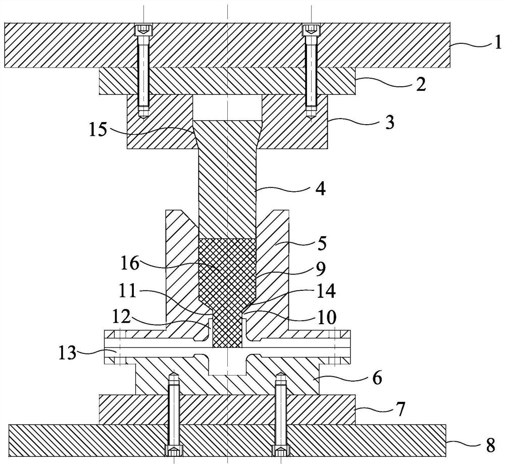 A preparation method for large deformation composite extrusion of magnesium alloy profile for vertical hydraulic press