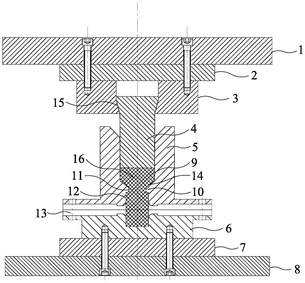 A preparation method for large deformation composite extrusion of magnesium alloy profile for vertical hydraulic press