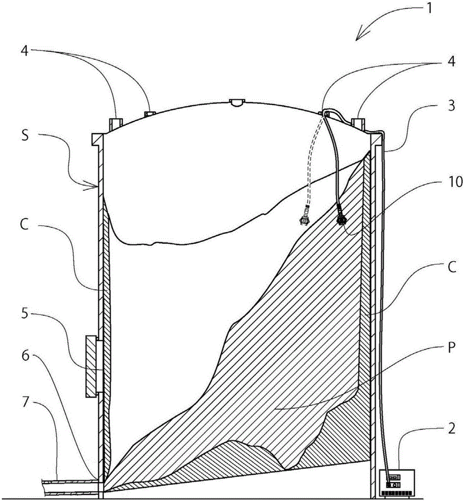 Warehouse caking removing tool, warehouse cleaning device and material warehouse with cleaning function