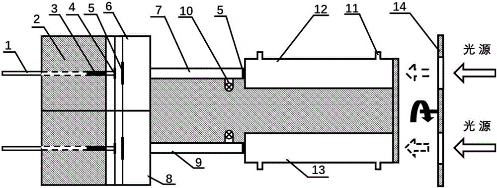 Photoacoustic spectrum gas detection device and system based on fiber Bragg grating