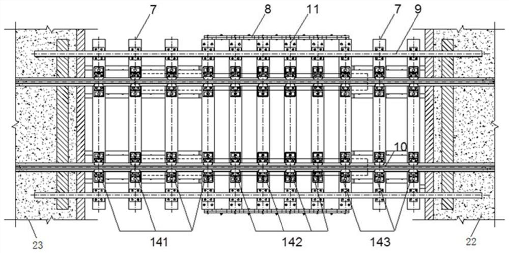 Beam-rail integrated telescopic device of large-span railway steel bridge and design method thereof