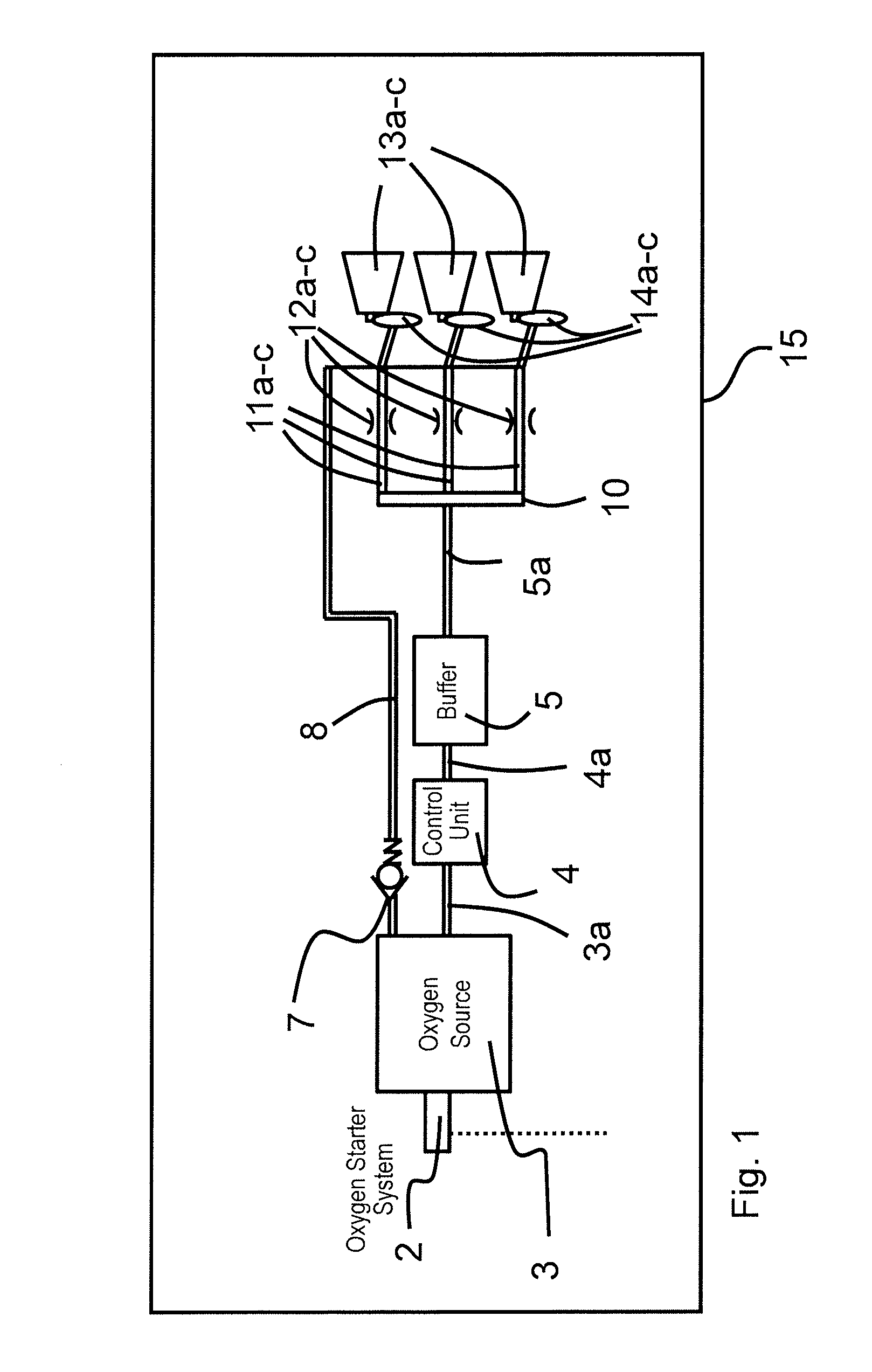 Oxygen breathing device with integrated flexible buffer