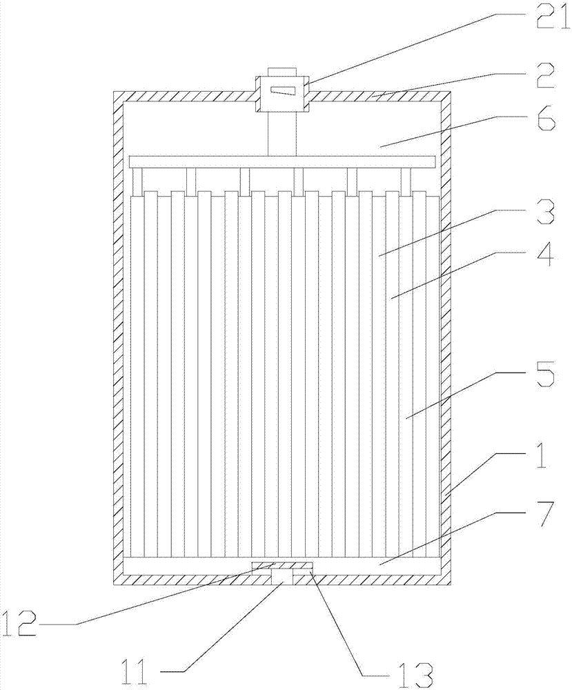 Solid acid battery with absorbed partition plate and high-efficiency internal formation process thereof