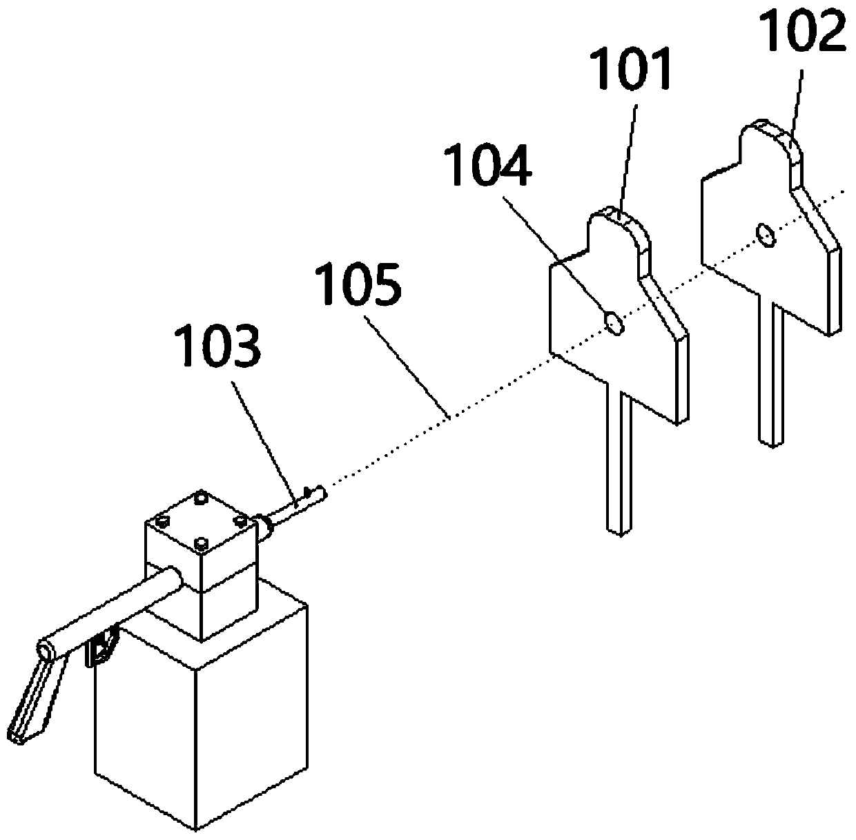 Ultrasonic guiding, positioning and adjusting device for animal in vivo tissue accurate injury