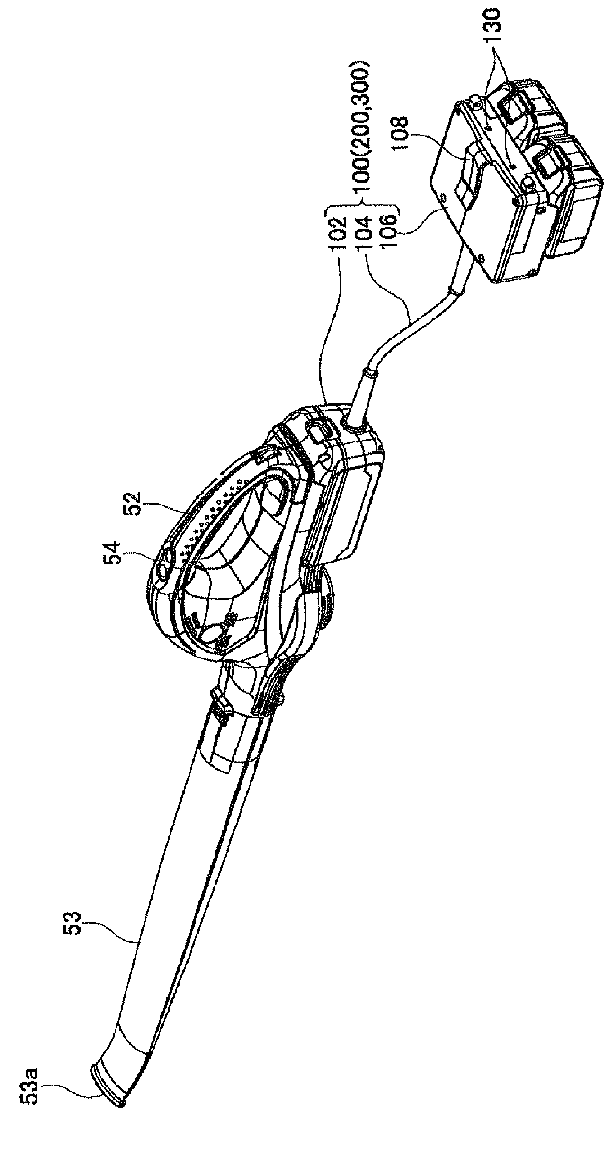 Electric power tool powered by battery pack and adapter therefor