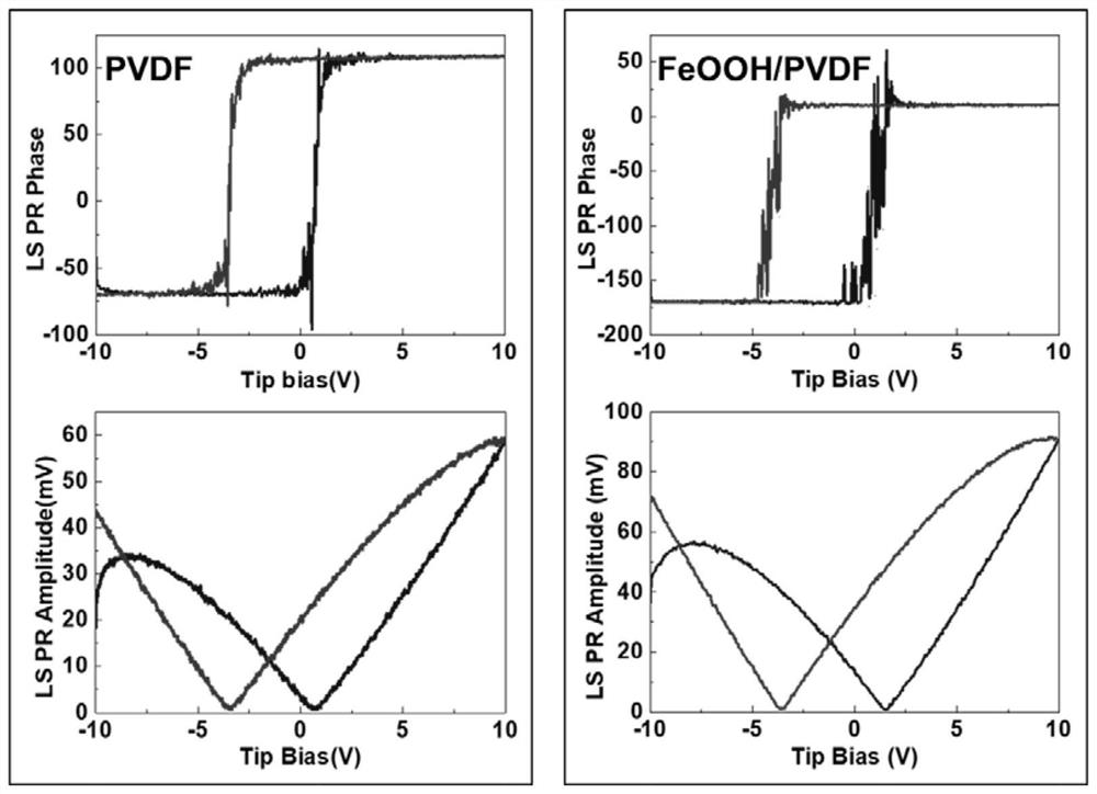 FeOOH/PVDF (Polyvinylidene Fluoride) fiber scaffold as well as preparation method and application thereof