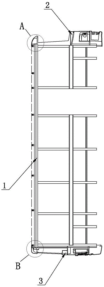 Connecting structure for front face and back face of light midbus with body frame of light midbus