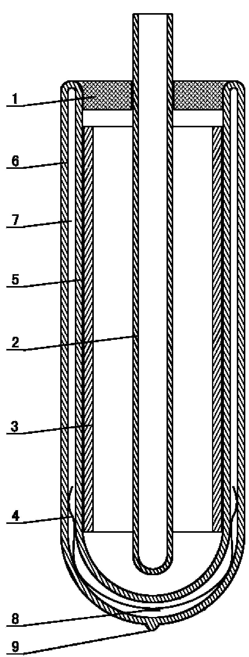 Glass evacuated collector tube with built-in compounded metal profile tube