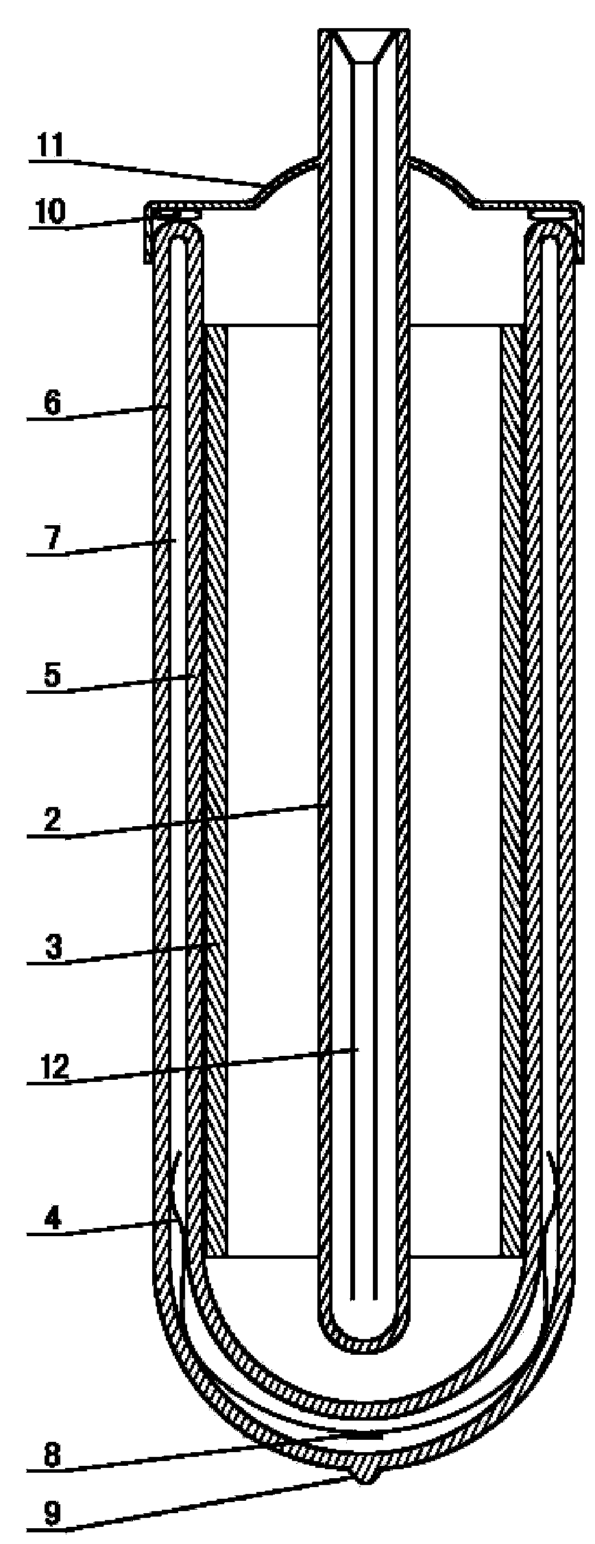 Glass evacuated collector tube with built-in compounded metal profile tube