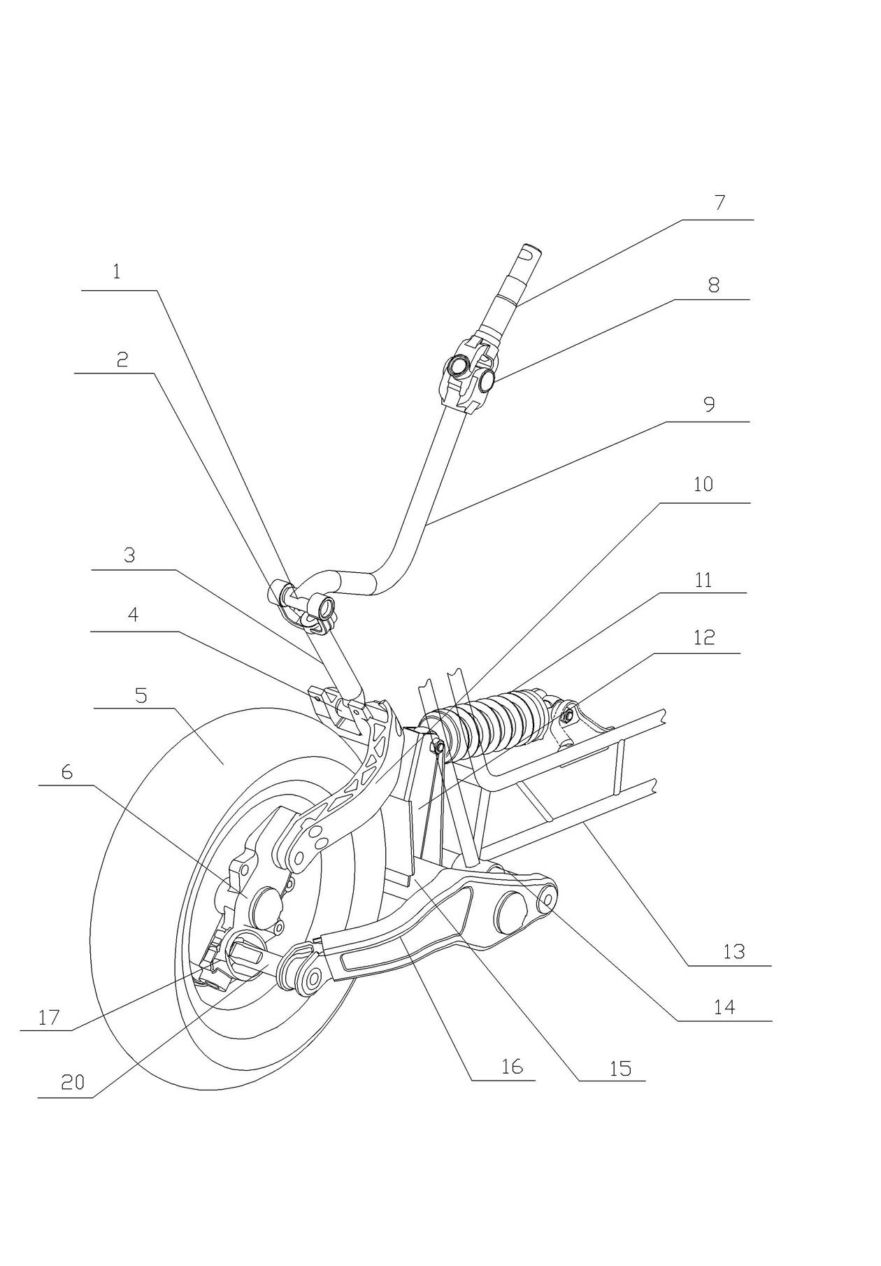 Front suspension system for motorcycle