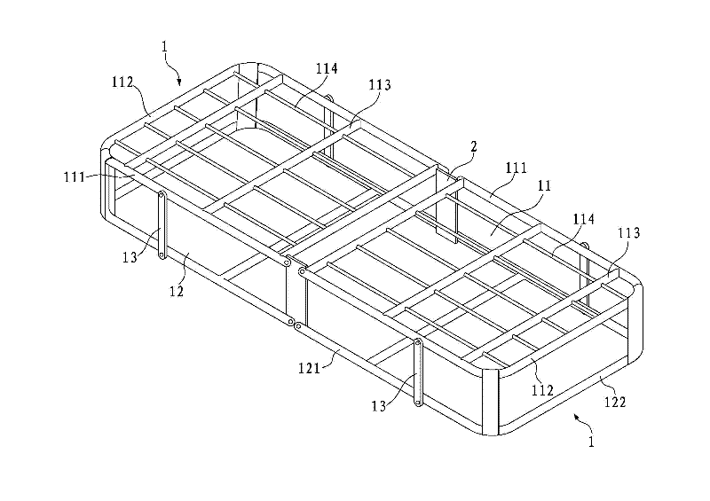 A folding bed frame