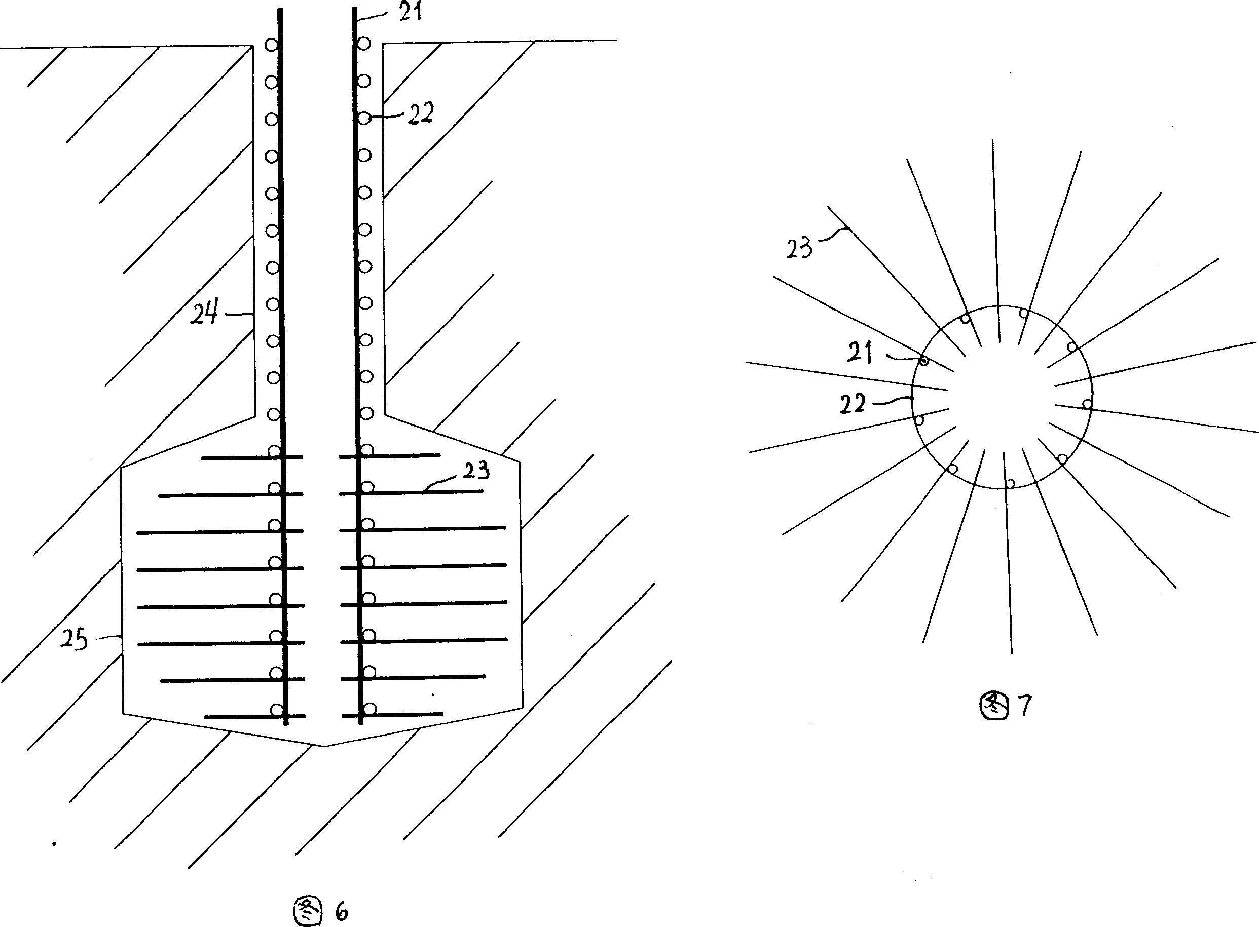 Filling pile construction method for machine drill end oversize reaming and its special apparatus