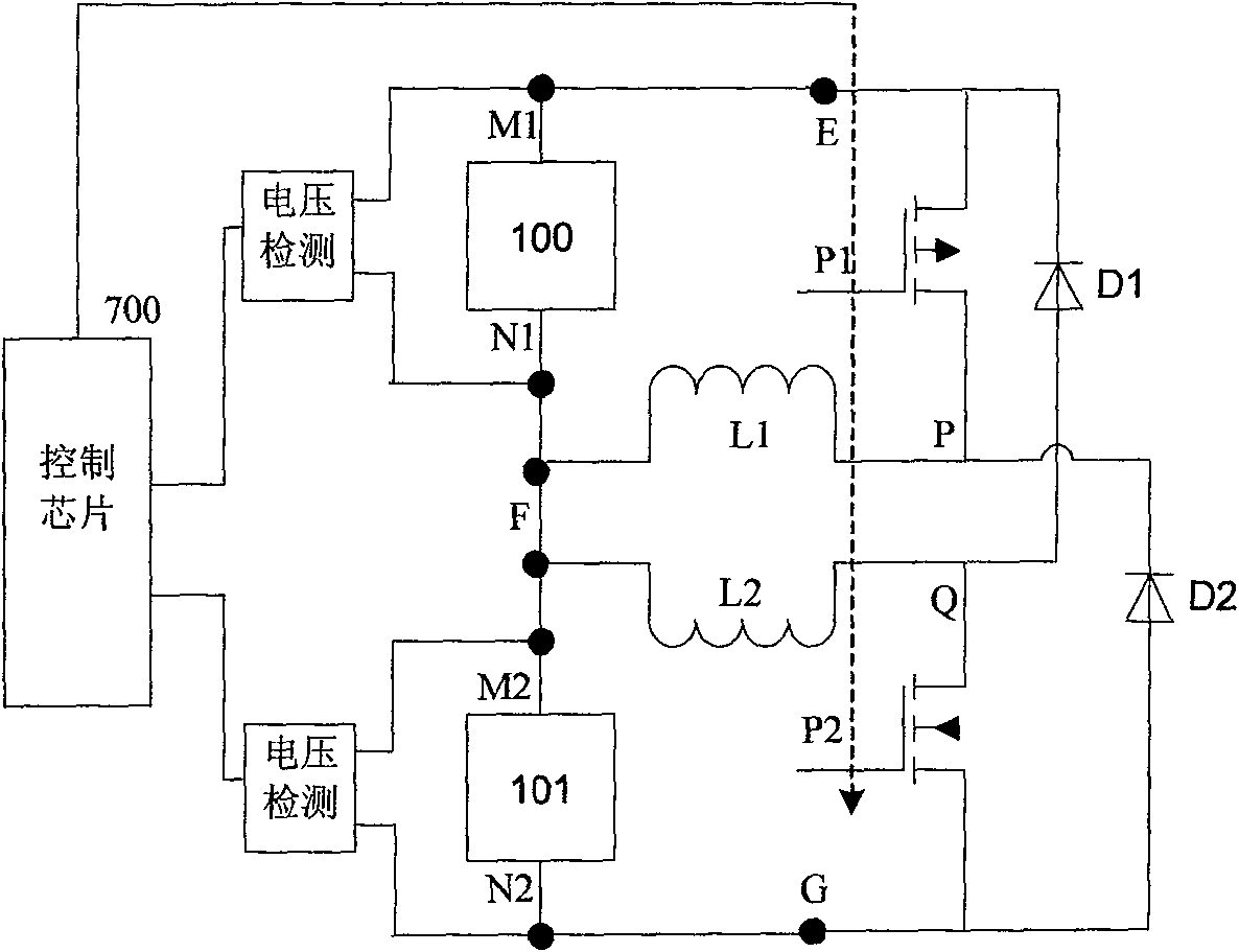 Charging / discharging voltage equilibrium device of super capacitor module