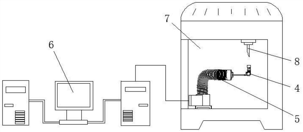 Real-time cutter detection device for machining center and detection method thereof