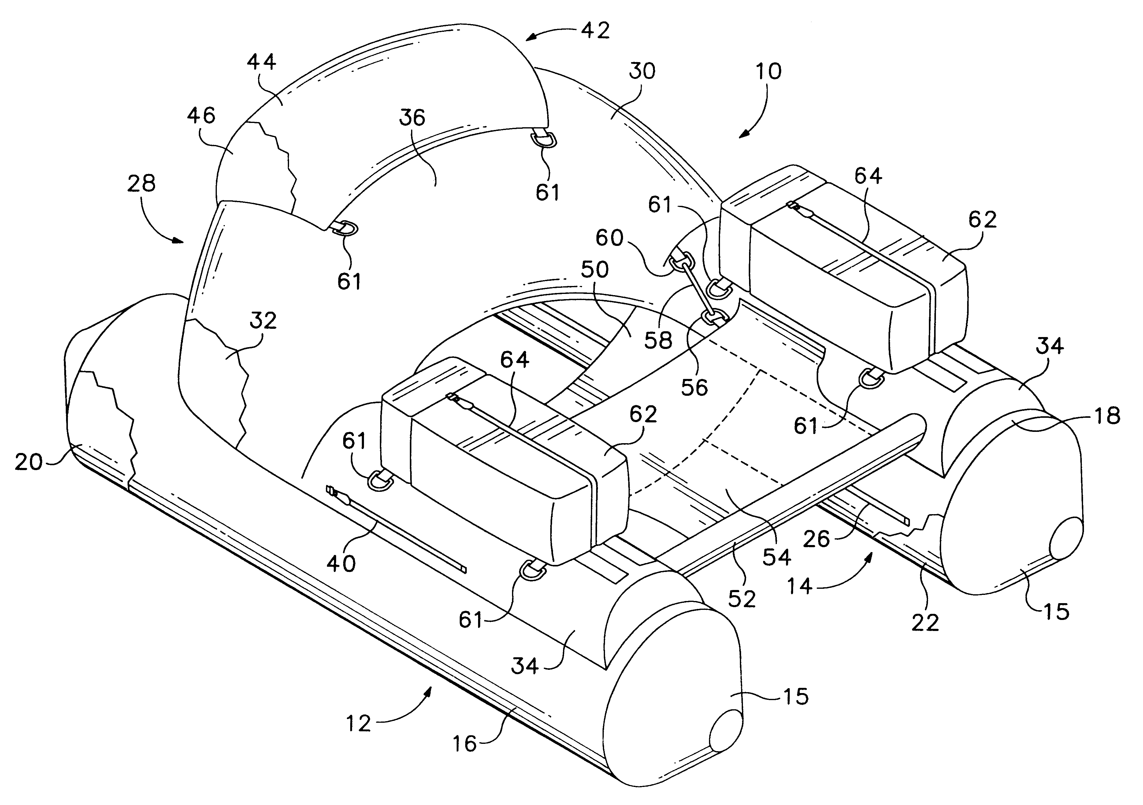 Float tube with pontoons