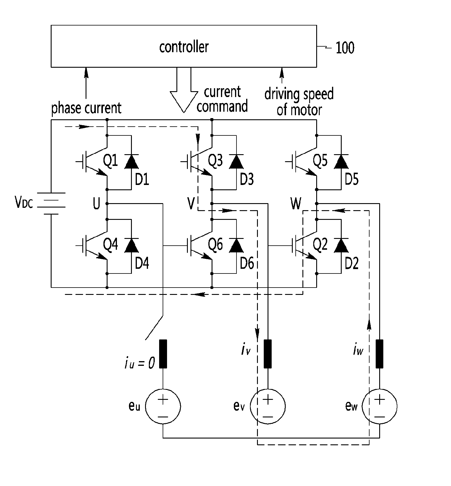 Power cable breaking detection method of motor