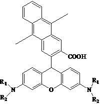 Rhodamine-based fluorescent indicator for indicating aging degree of rubber and preparation method of indicator