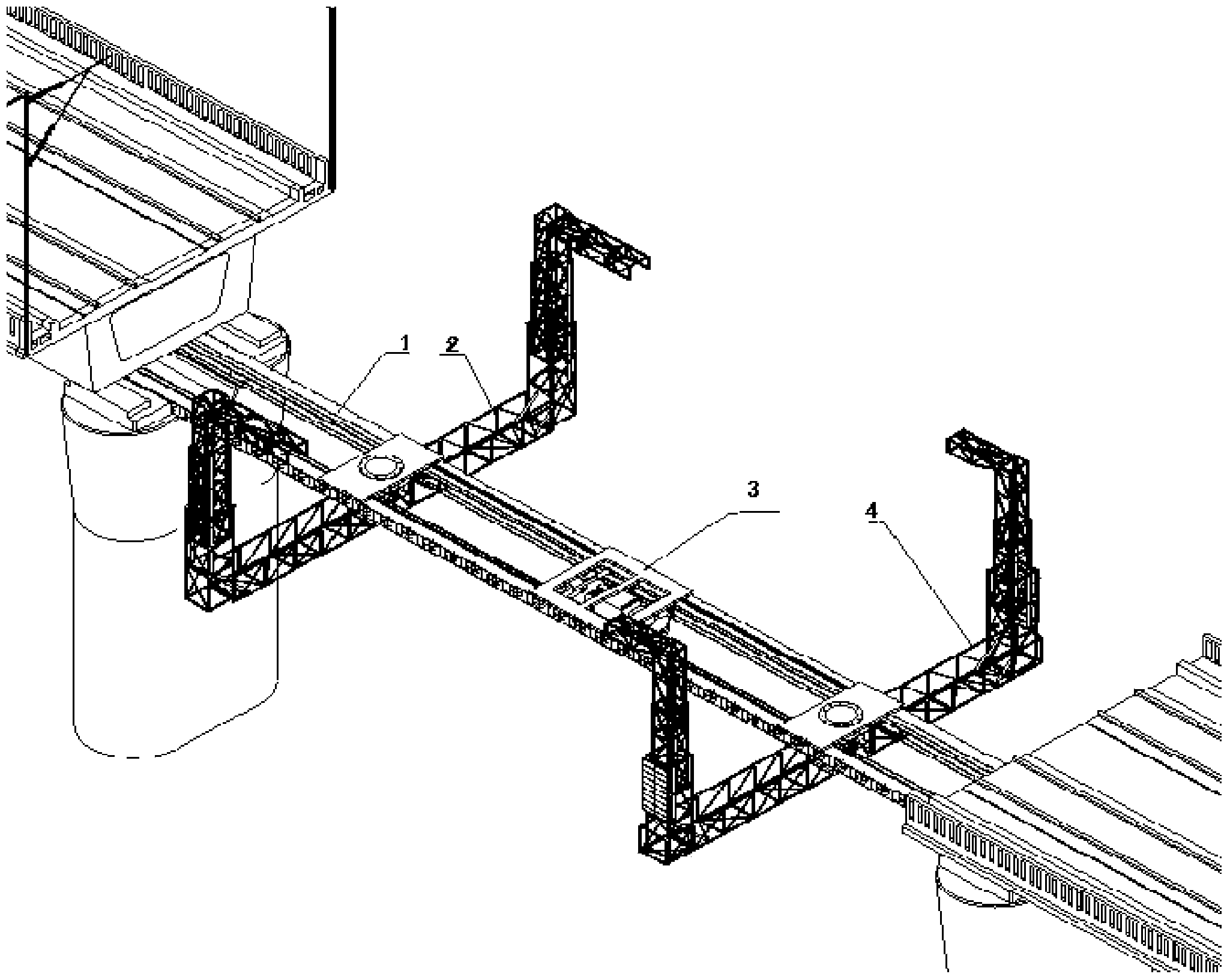 Guide beam walking type bridge detection and rescue work vehicle