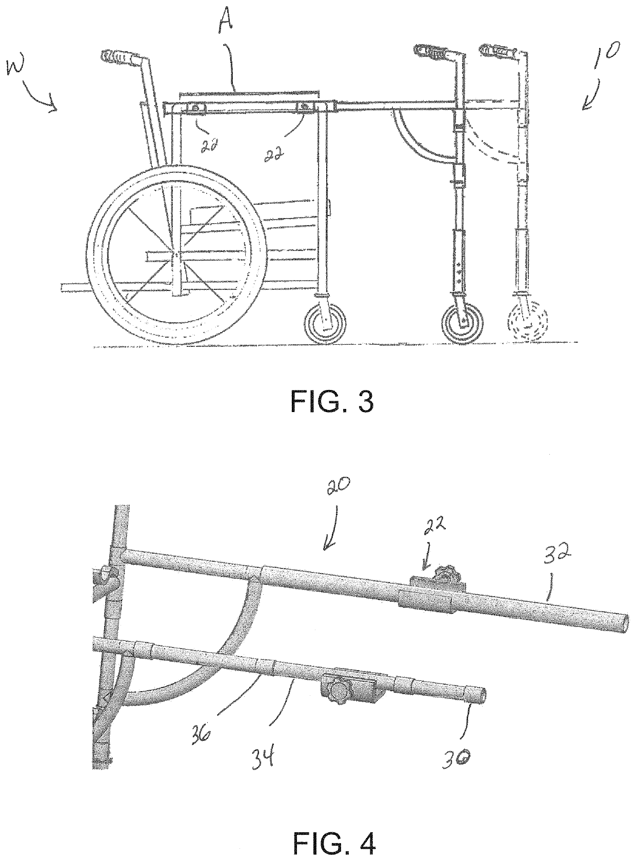 Walker attachment for wheelchairs