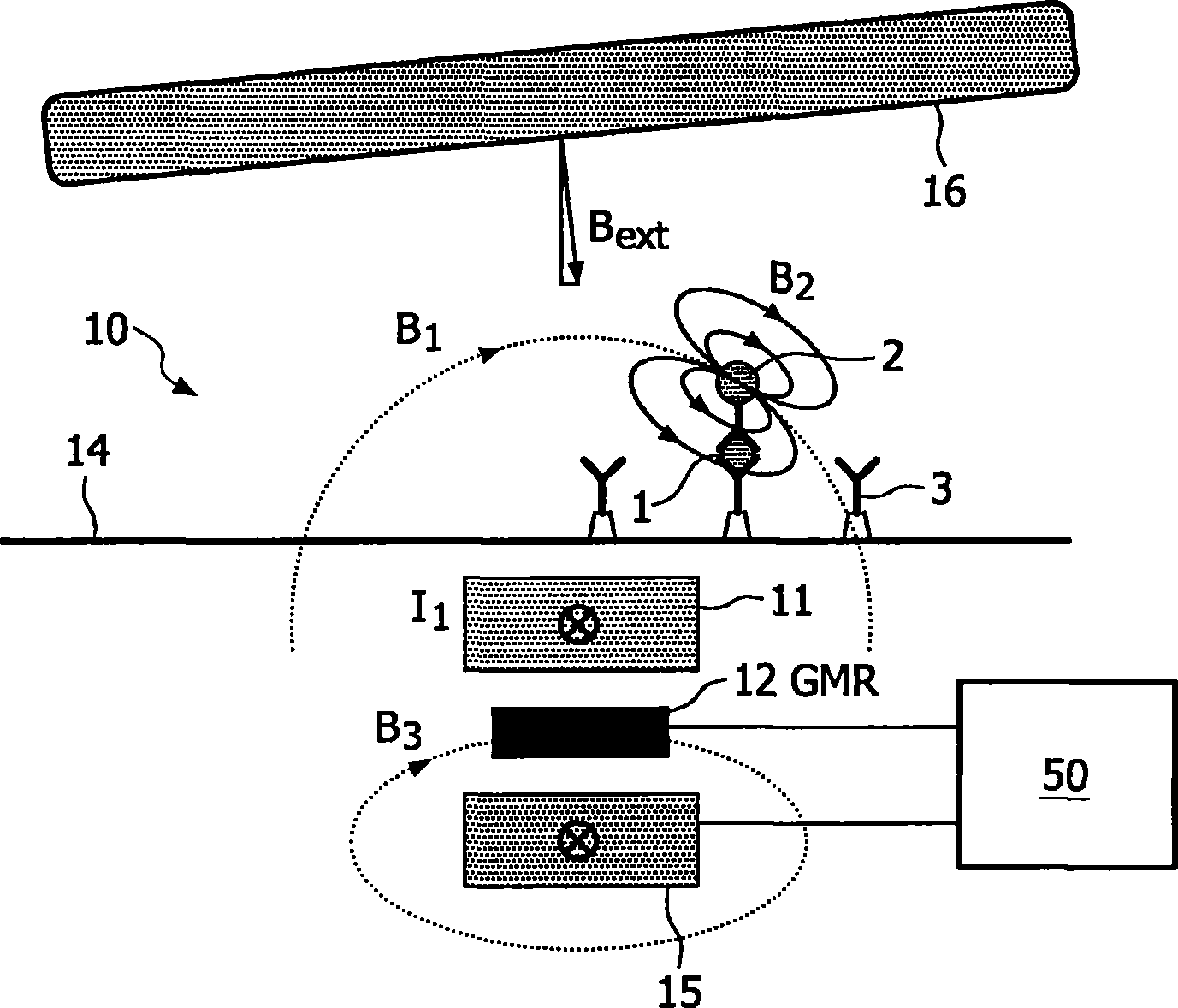 Sensor device with adaptive field compensation