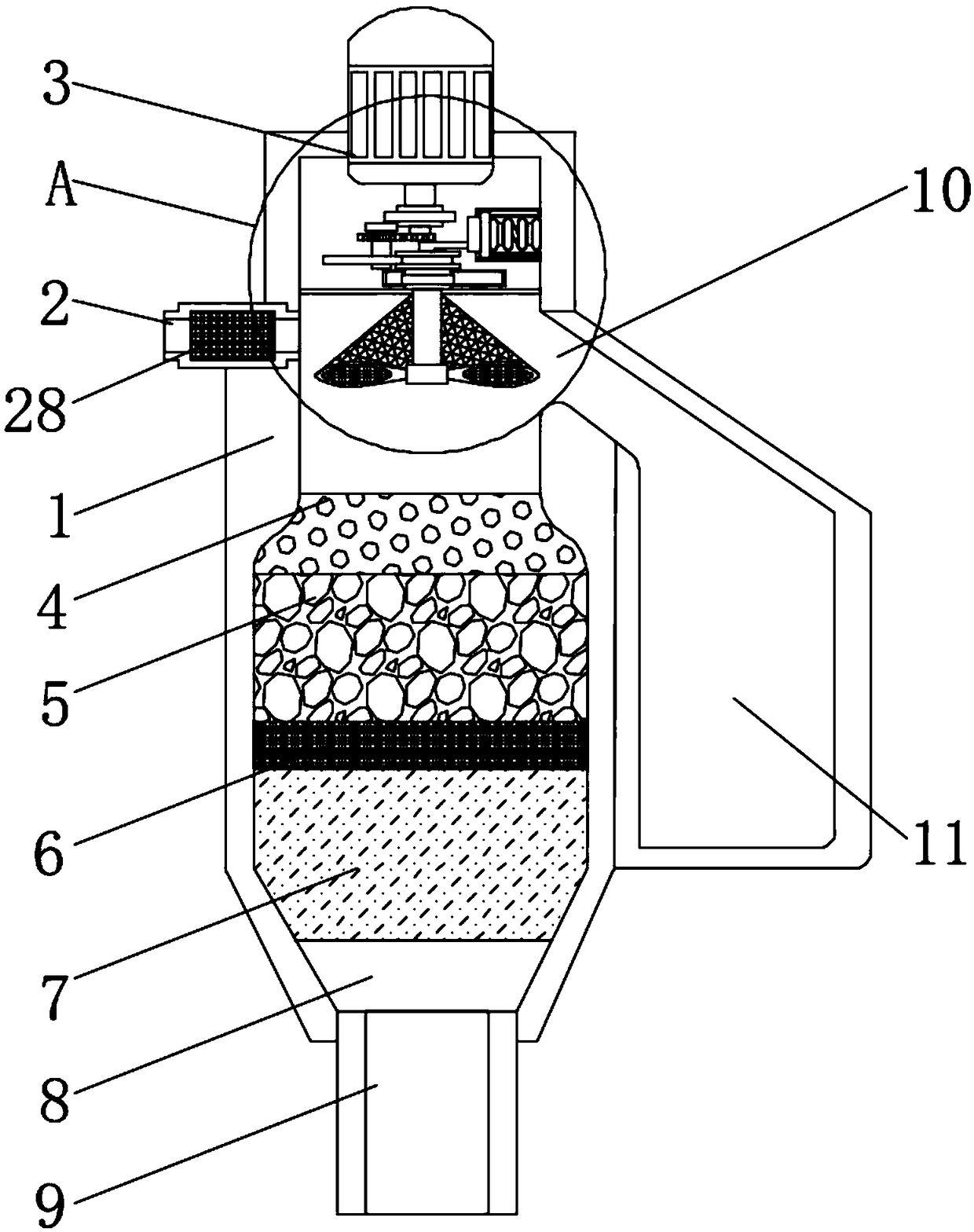 Domestic wastewater treatment equipment with energy saving effect