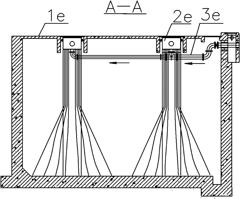 Water-channel water distribution-type water-distributing system for hydrolysis-acidification pool in industrial waste water treatment