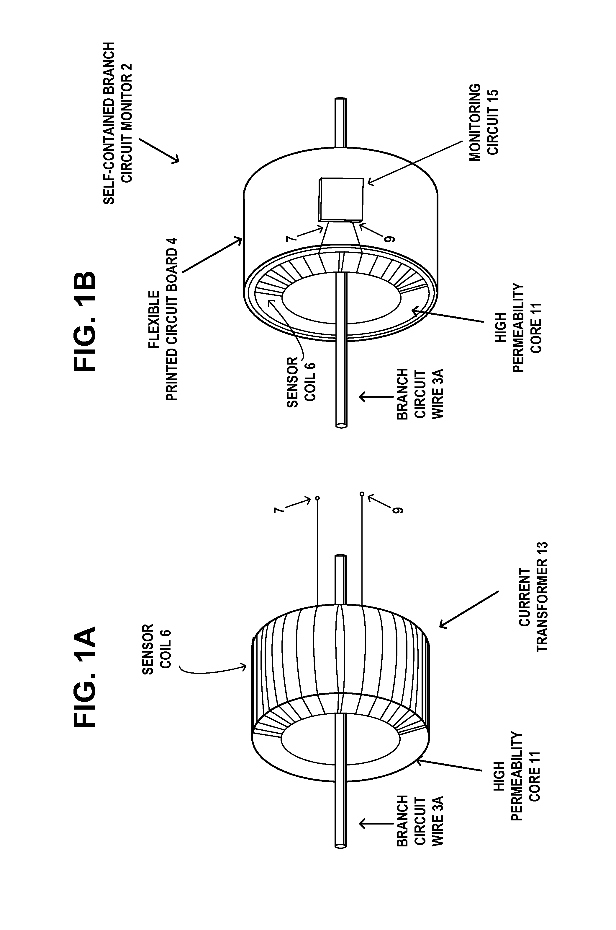 Self-contained branch circuit monitor