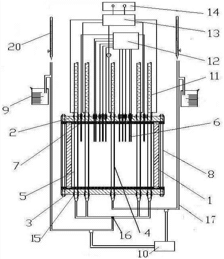 Two-dimensional inhomogeneous field experiment device for electrically repairing polluted soil