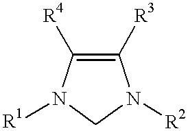 Catalyst system comprising transition metal and imidazoline-2-ylidene or imidazolidine-2-ylidene