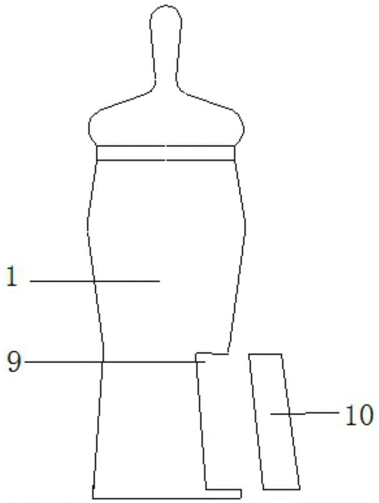 Detachable electronic temperature measuring feeding bottle