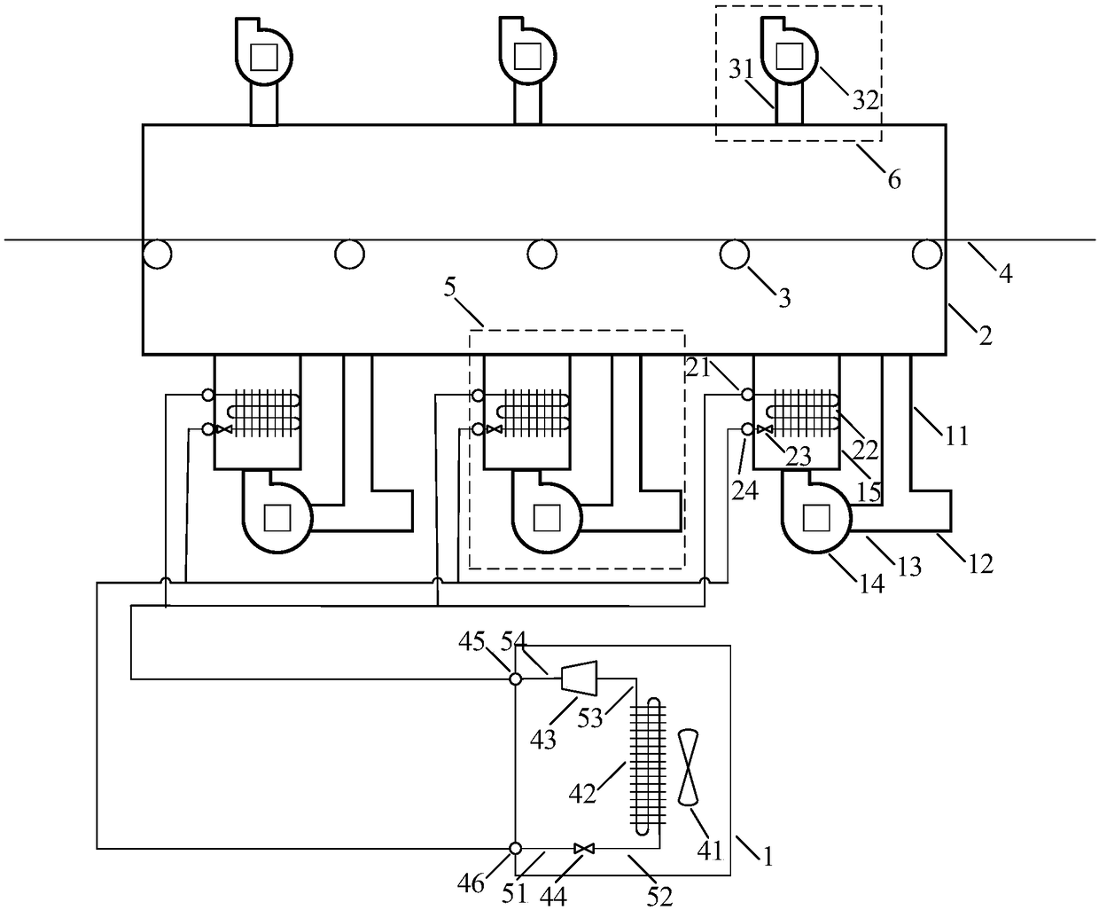 Opening type drying tunnel using multi-connected type heat pump