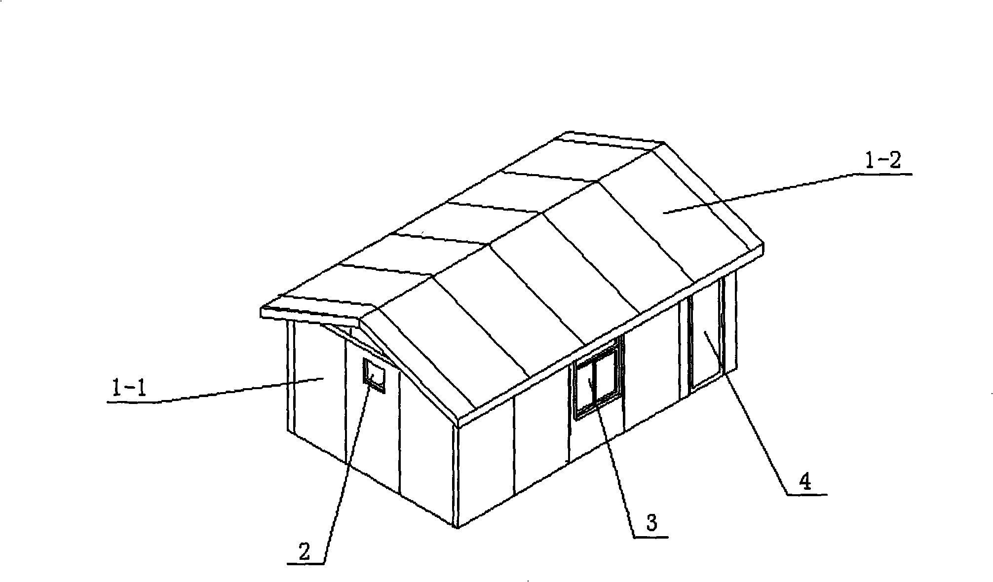 Rapidly assembled bamboo wood barrack