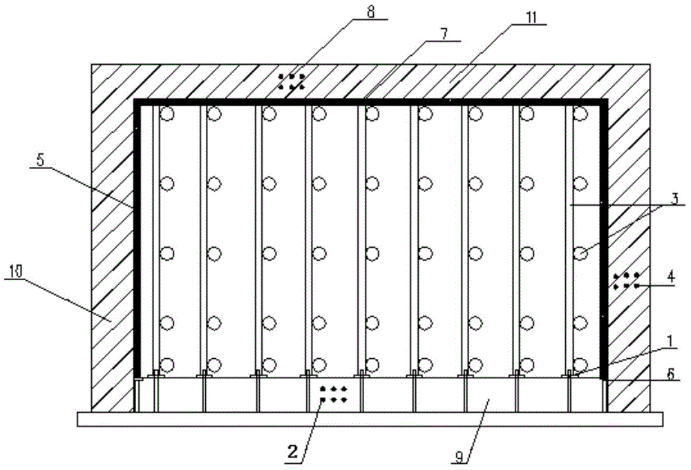 Concrete pouring construction method for underground gallery