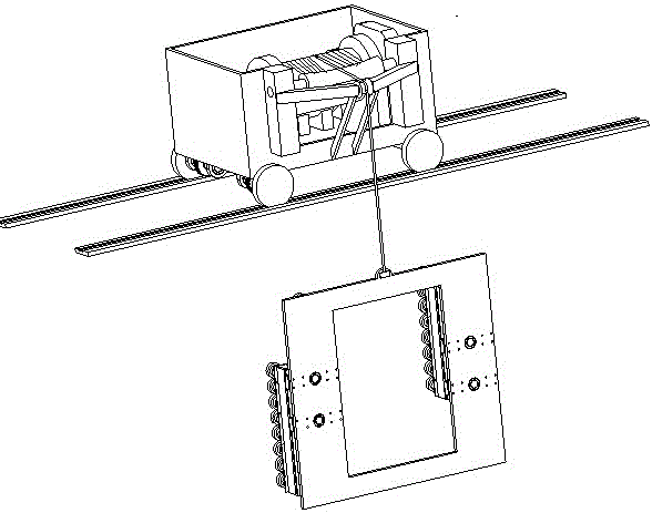 Pull-type metal wall surface working wall-climbing robot