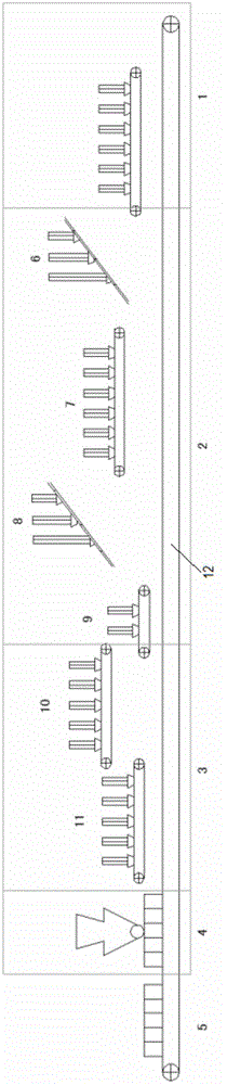 Material distribution device and process for multi-texture combined fine earthenware tiles