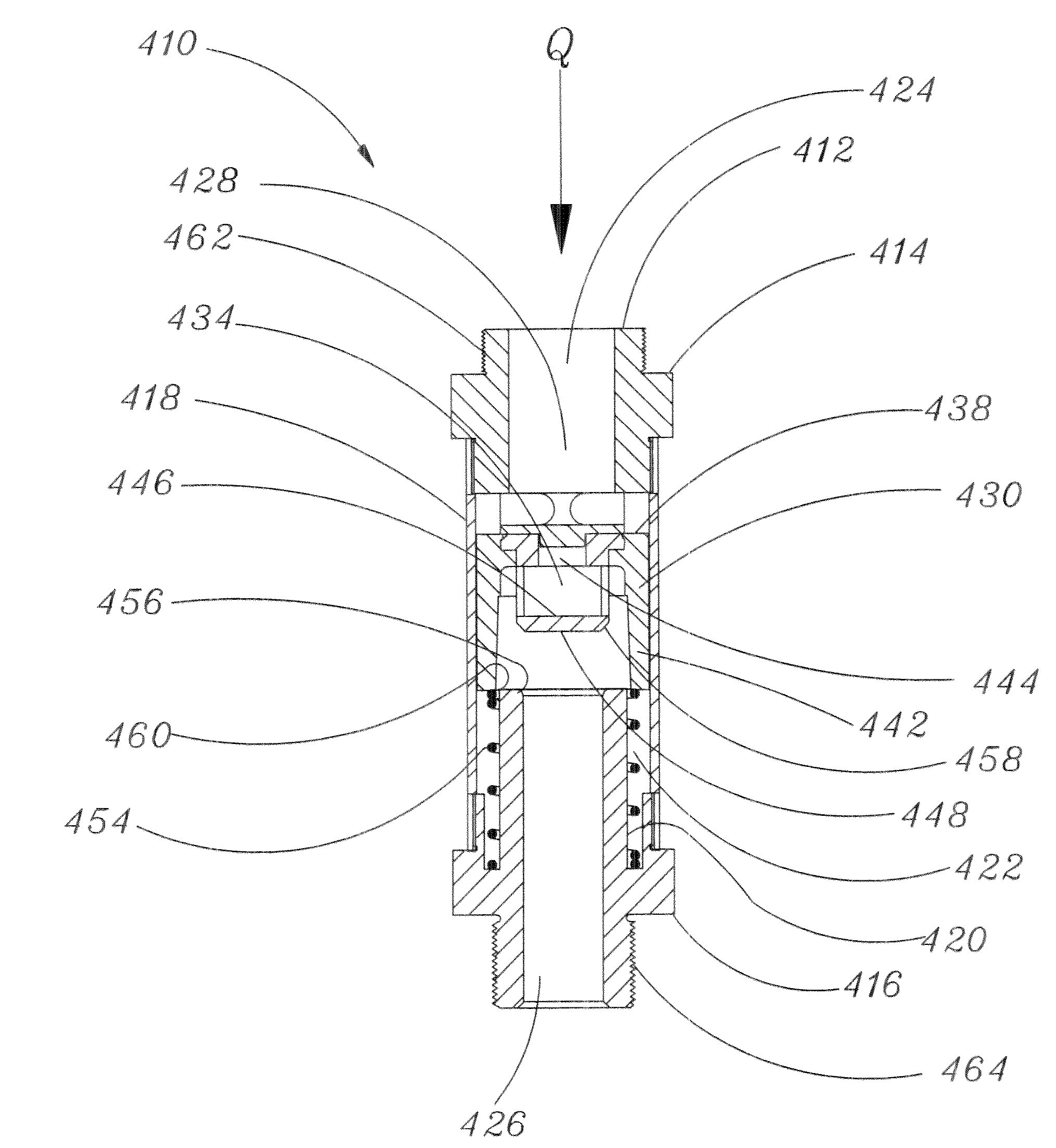 Damped, self-cleaning flow shutoff valve and associated methods