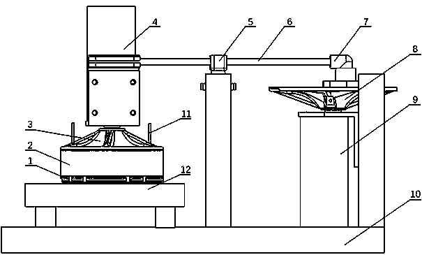 Grinding device and method for producing semitransparent BGO scintillation crystal material