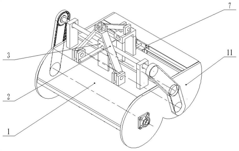 A reciprocating multi-directional straw chopping and pulverizing device with length screening function