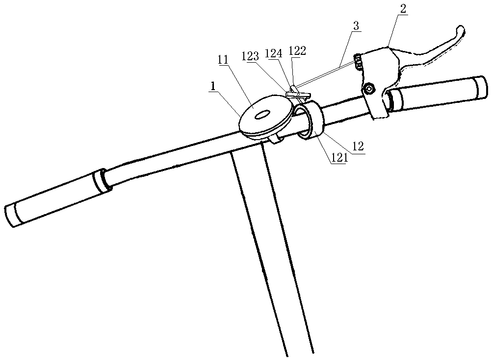 Brake handle hammer type bicycle bell