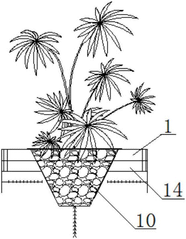 Three-dimensional combined ecological floating island system based on river navigation