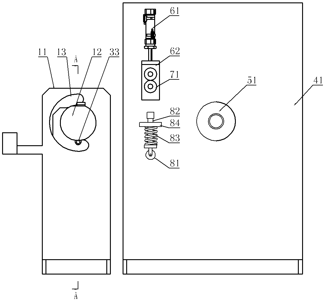 The device used for the positioning of the second roll of the steel strip