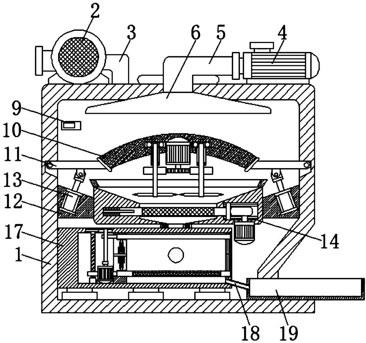 Earth excavation dust disposal device for road construction