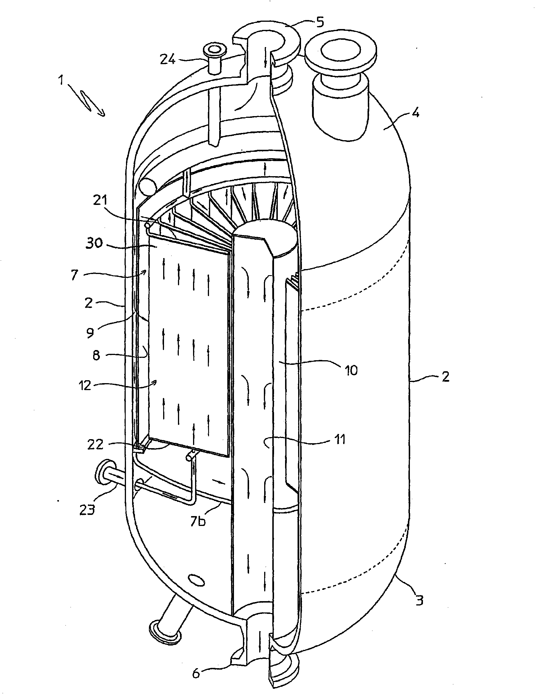 Chemical reactor with plate type heat exchange unit