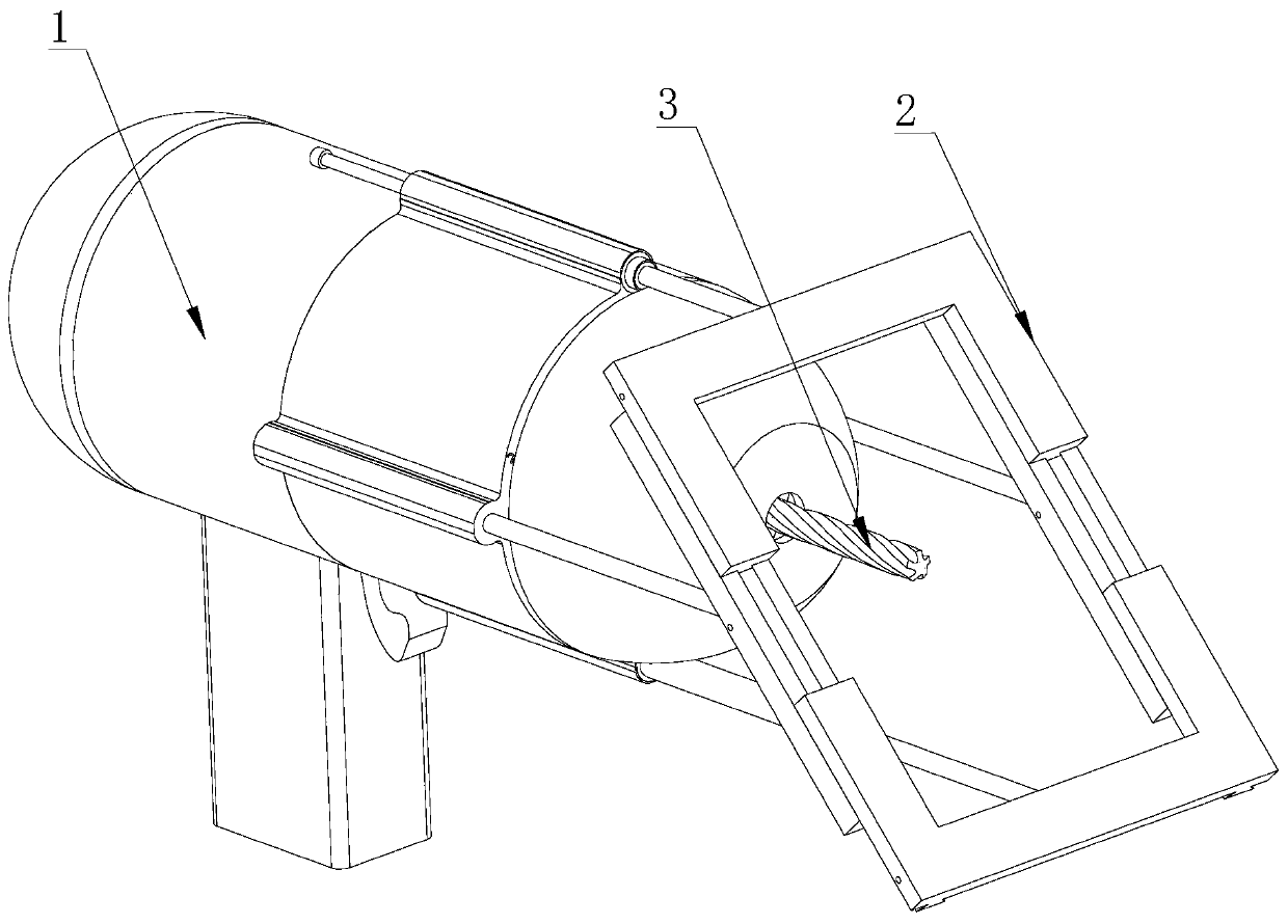 An electric drill capable of collecting debris and convenient for drilling inclined holes