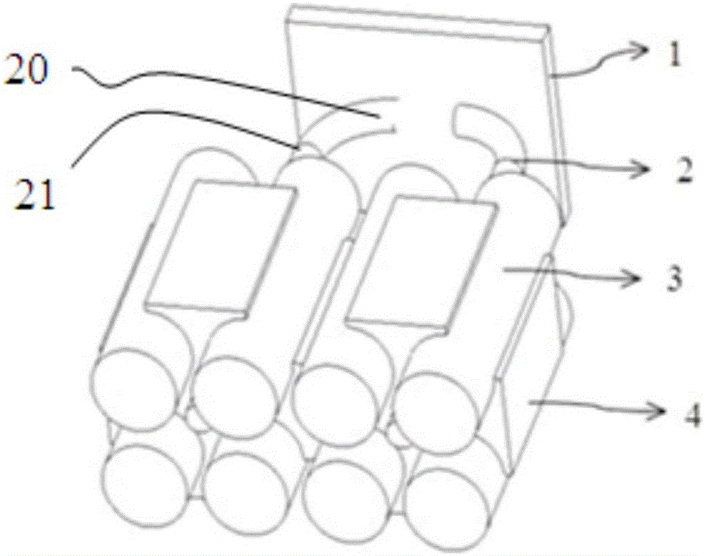 Radiating bracket for placing cylindrical batteries in cylindrical battery pack