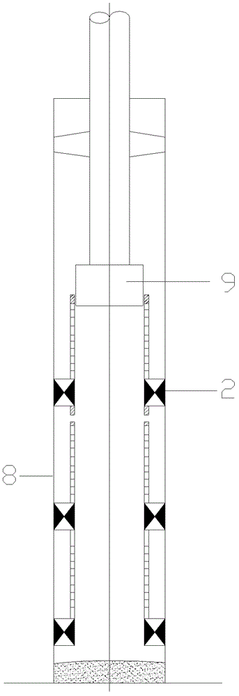 Sand washing type fishing technology for sand prevention pipe string