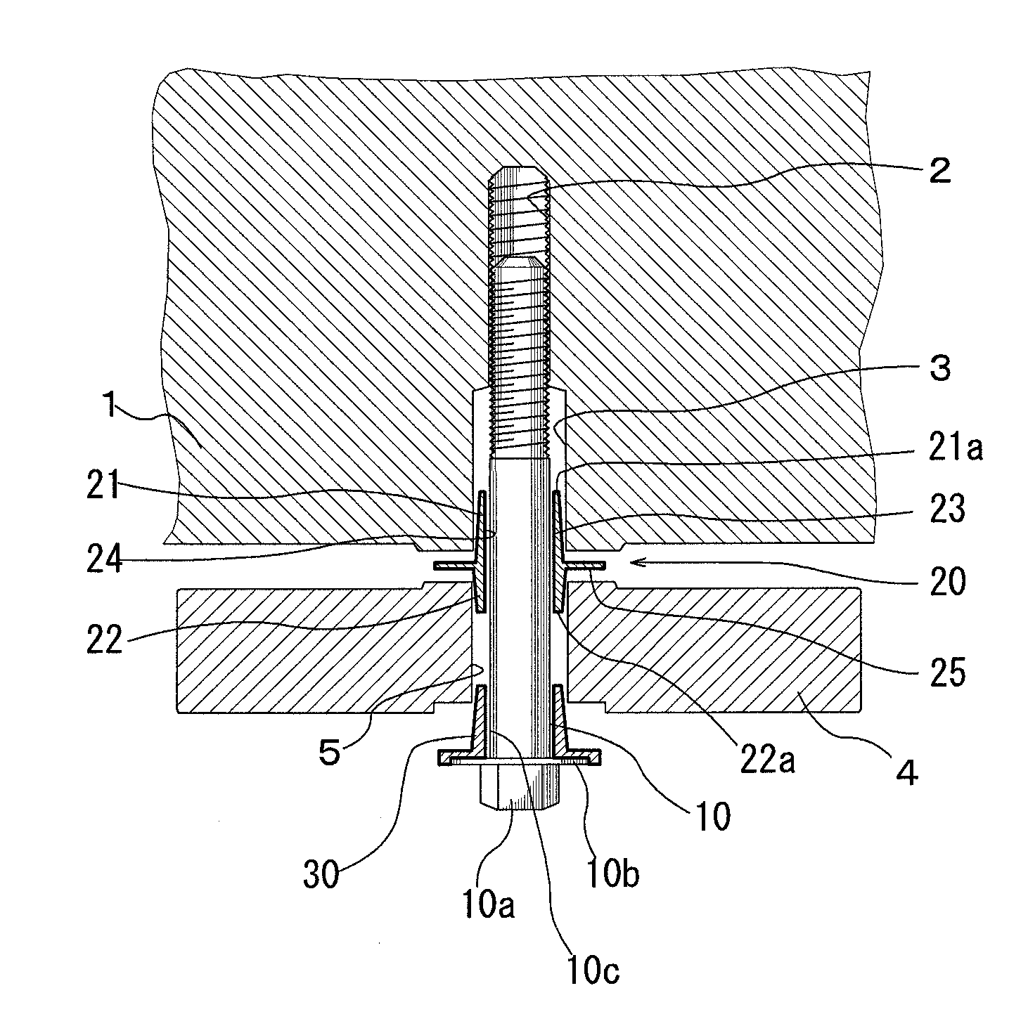 Fastening method for a fastening bolt of a sub frame to car body and a sub frame rigid collar for car used for the fastening method